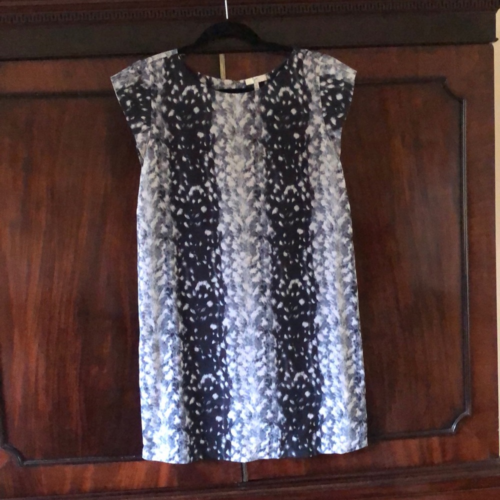 Joie blue & white animal print shift dress Size S